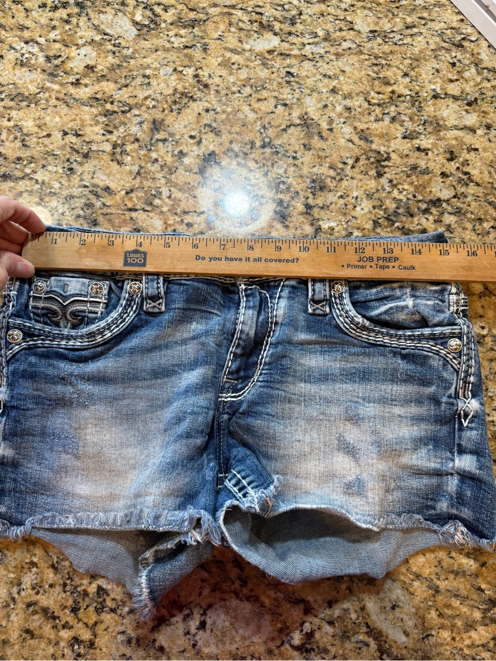 Rock Revival mid Rise ZIYALA EASY Women’s Stretch denim Jean shorts 28 - Picture 6 of 8